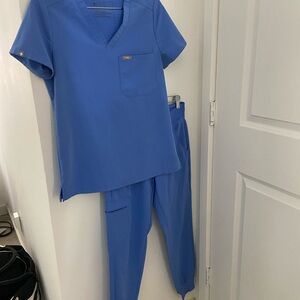 Figs Scrub Top/Bottom XXS/XS Petite Ceil Blue Catarina & Zamora